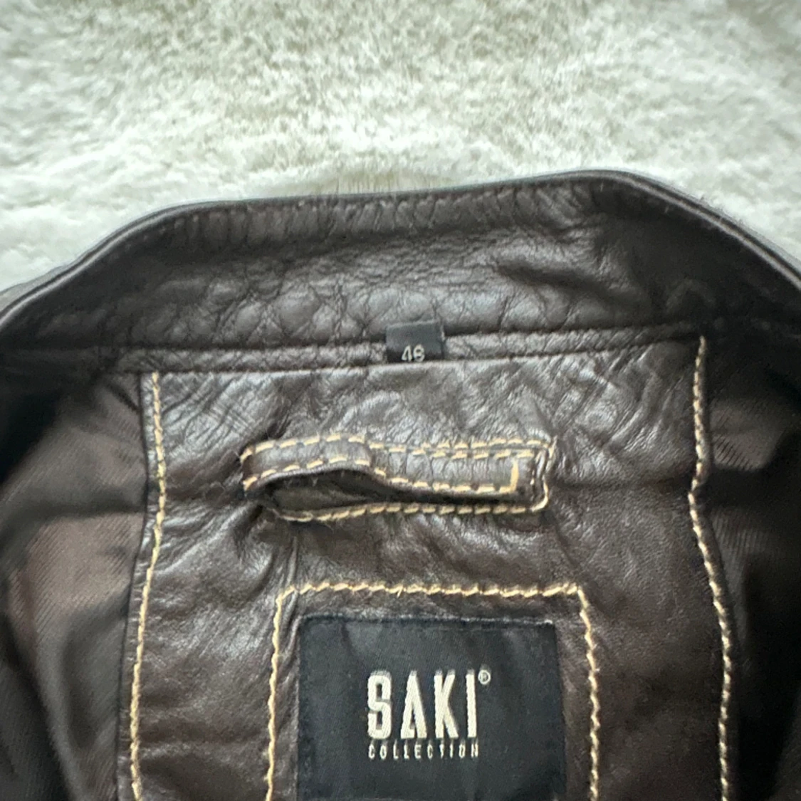 Mörkbrun skinnjacka  - 91