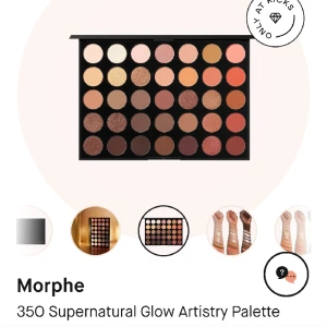 Morphe palett 350S - Som ny då endast få färger har använts/testas.  35 stycken färger, se färg swatchs på KICKS.se hemsida.   Inköpt för 334kr, säljer för 150kr.