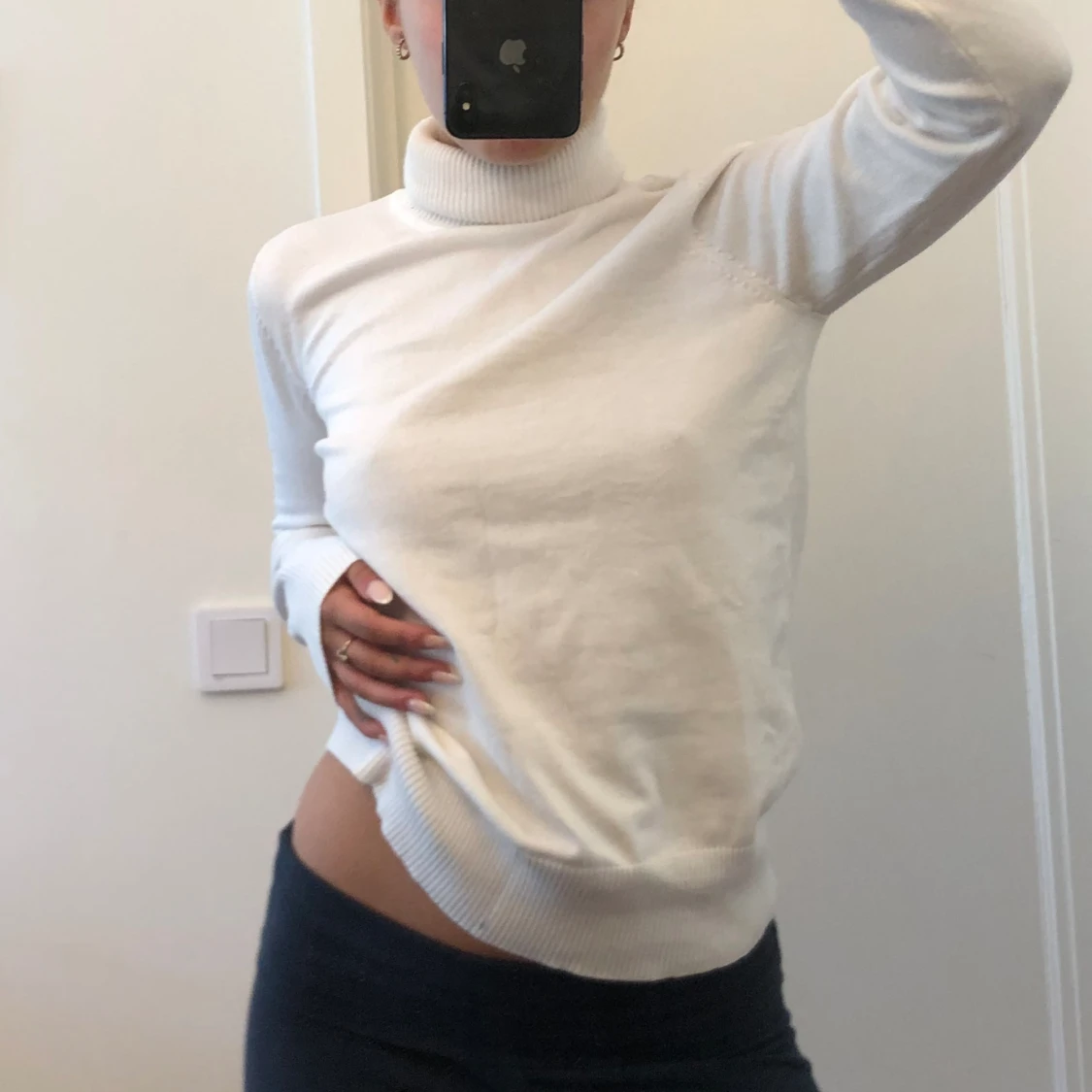 Långärmad tröja vit - 90