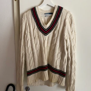 polo ralph lauren kabelstickad - polo ralph lauren kabelstickad V ringad  Vit