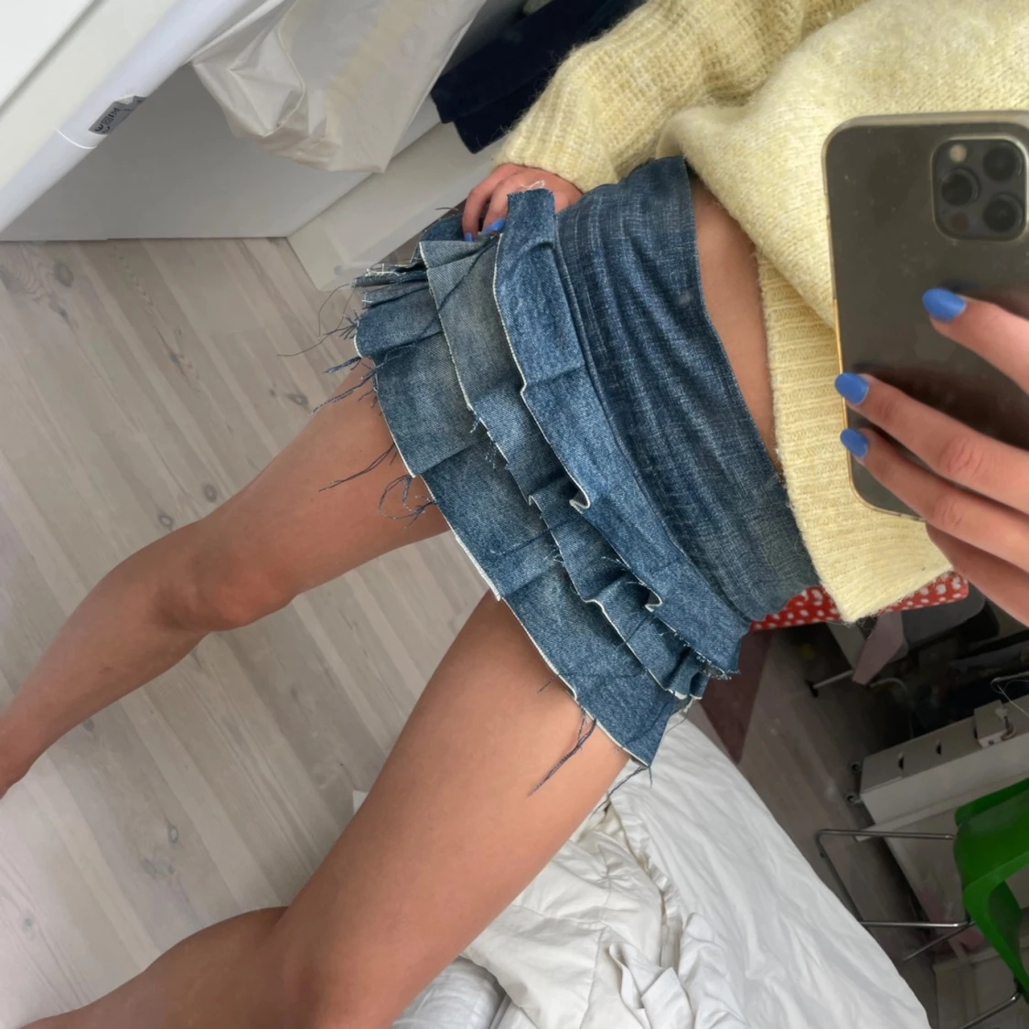 Volang jeans kjol  - 90