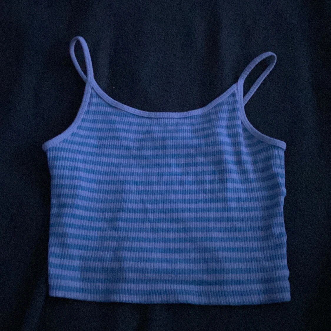 Blå/vit randigt linne