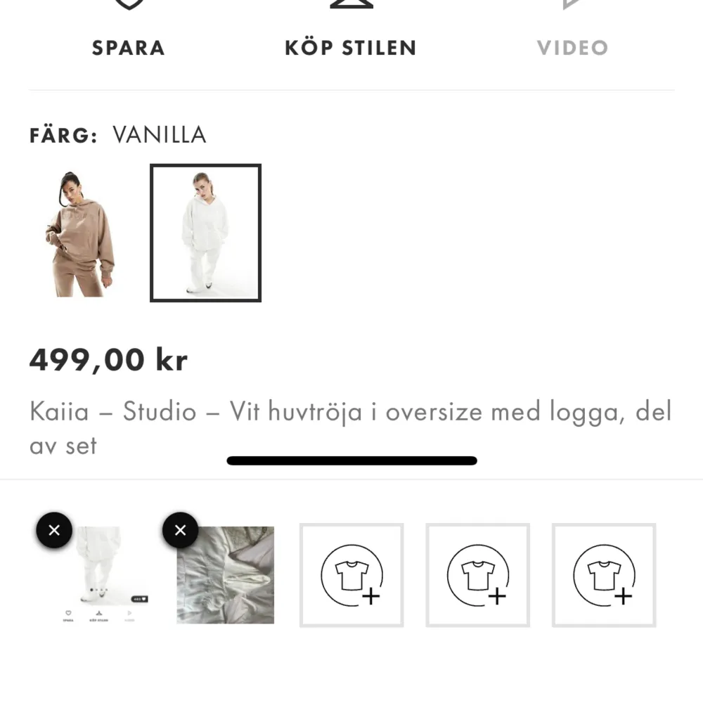 Vit hoodie från asos. Oversize. Nypris 499 och säljer för 199. Hoodies.