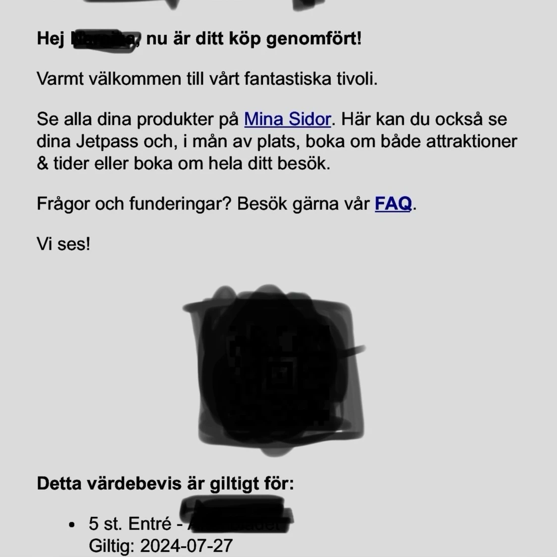 Gröna Lund 5 entrébiljetter värde 595kr - 90