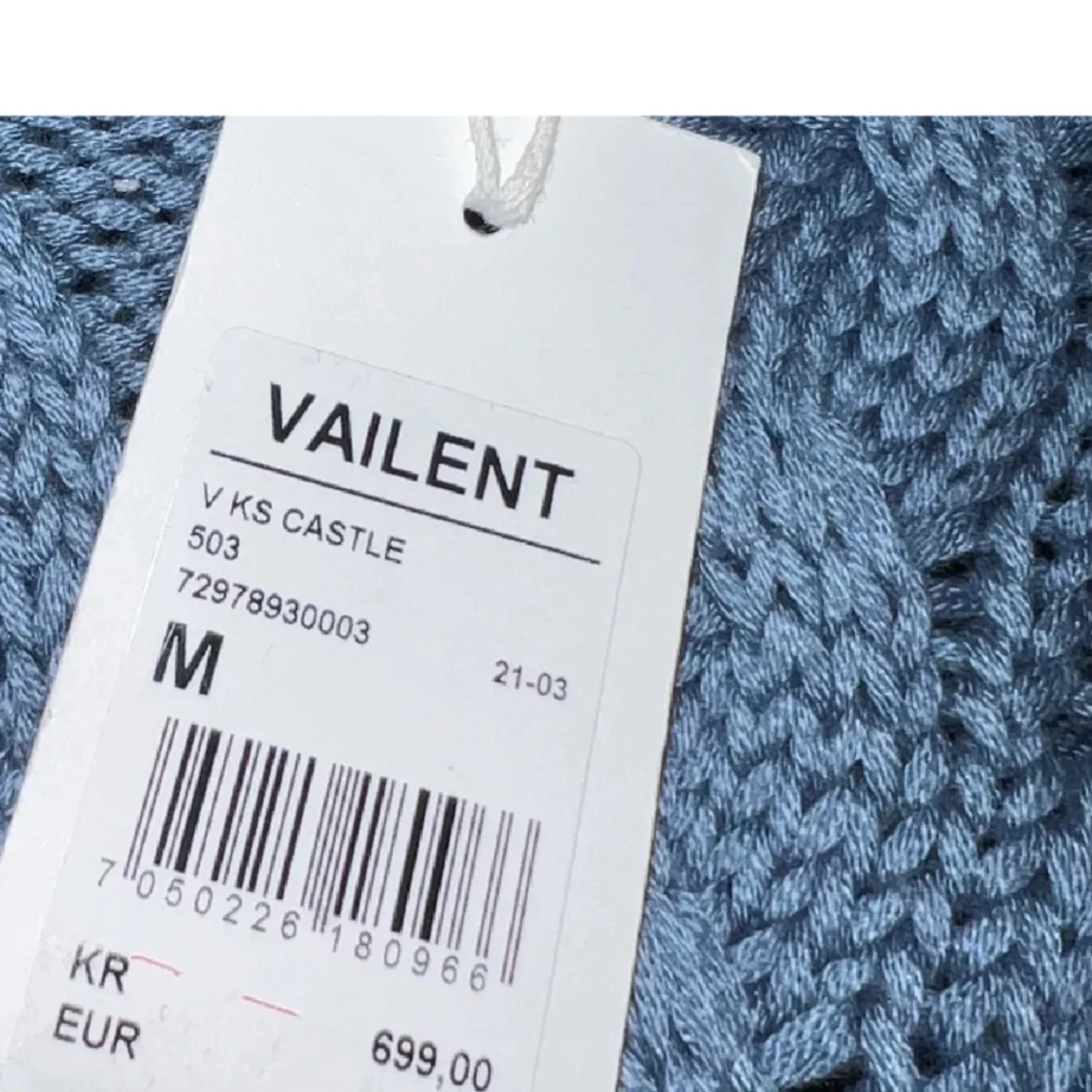 Ny stor stickad blå långärmad tröja - 91