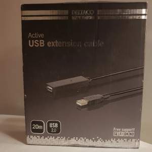 Deltaco Prime USB2-EX20M. Aktiv Förlängningskabel 20m