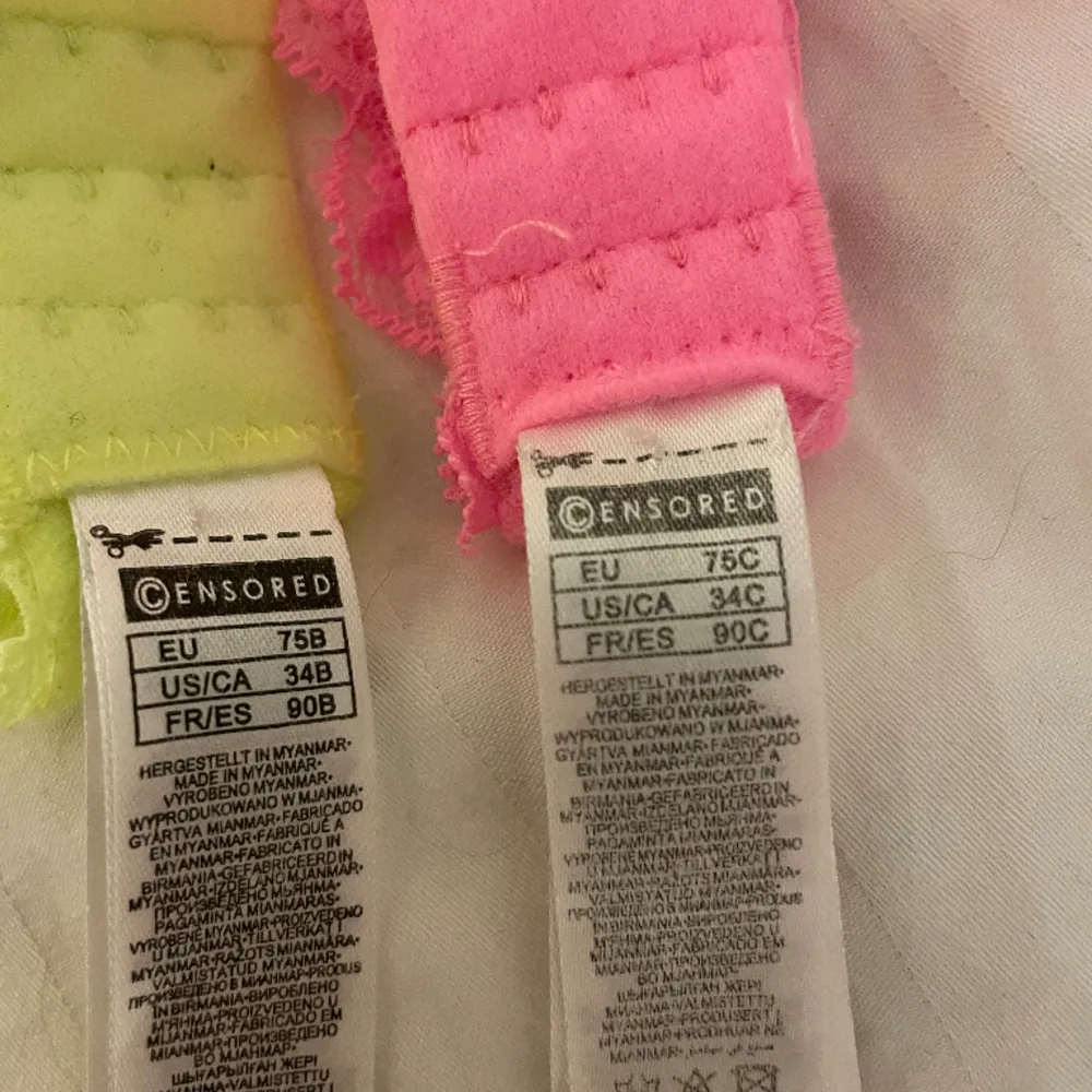 Två neonfärgade bh:ar med superfina detaljer!💕Den rosa är strl 75C och den gula 75B. 60kr/st eller 100 för båda!💕. Övrigt.