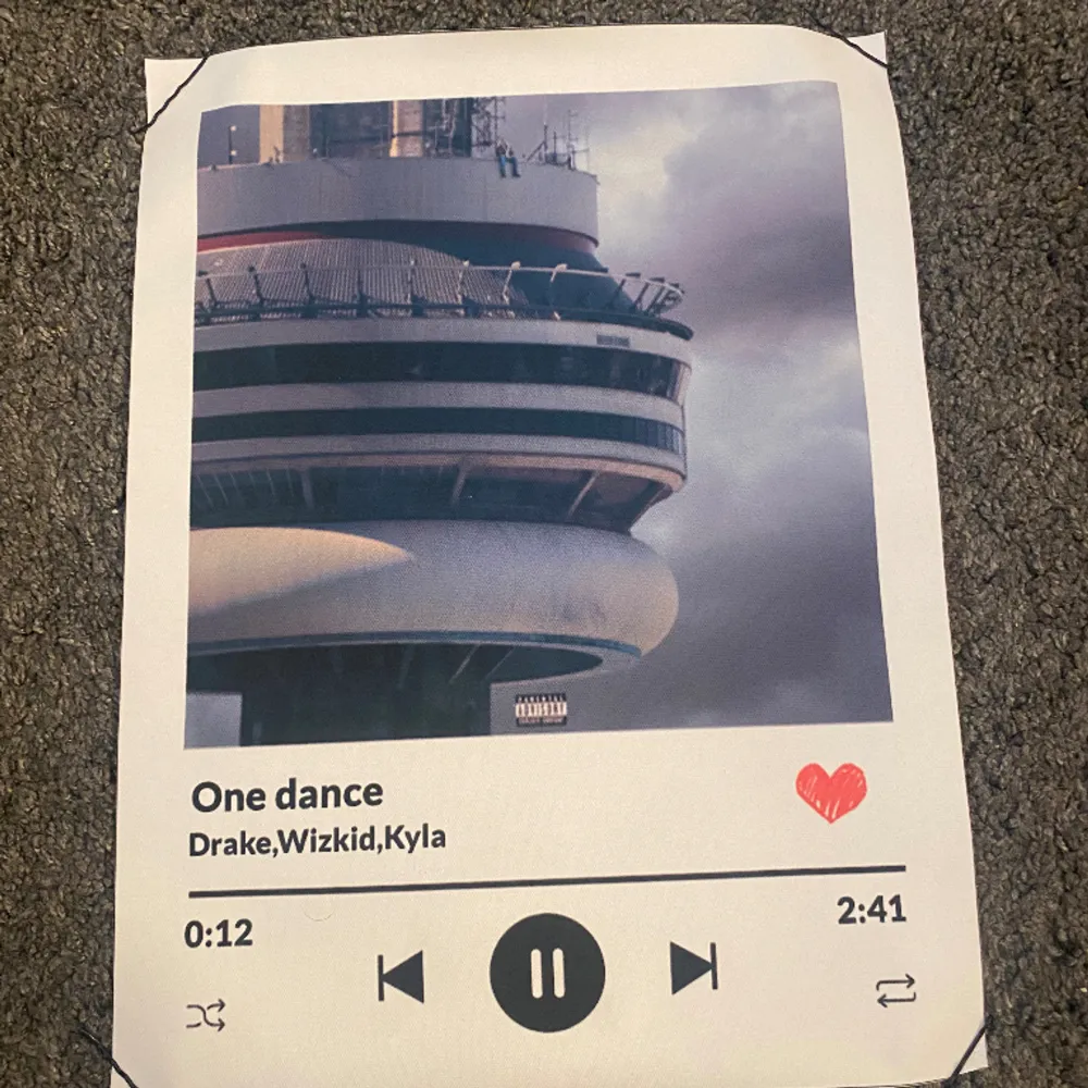  Superfin tavla på sången one dance of Drake säljer den PGA matchar inte min stil längre vid frågor kontakta Mig.💕. Övrigt.