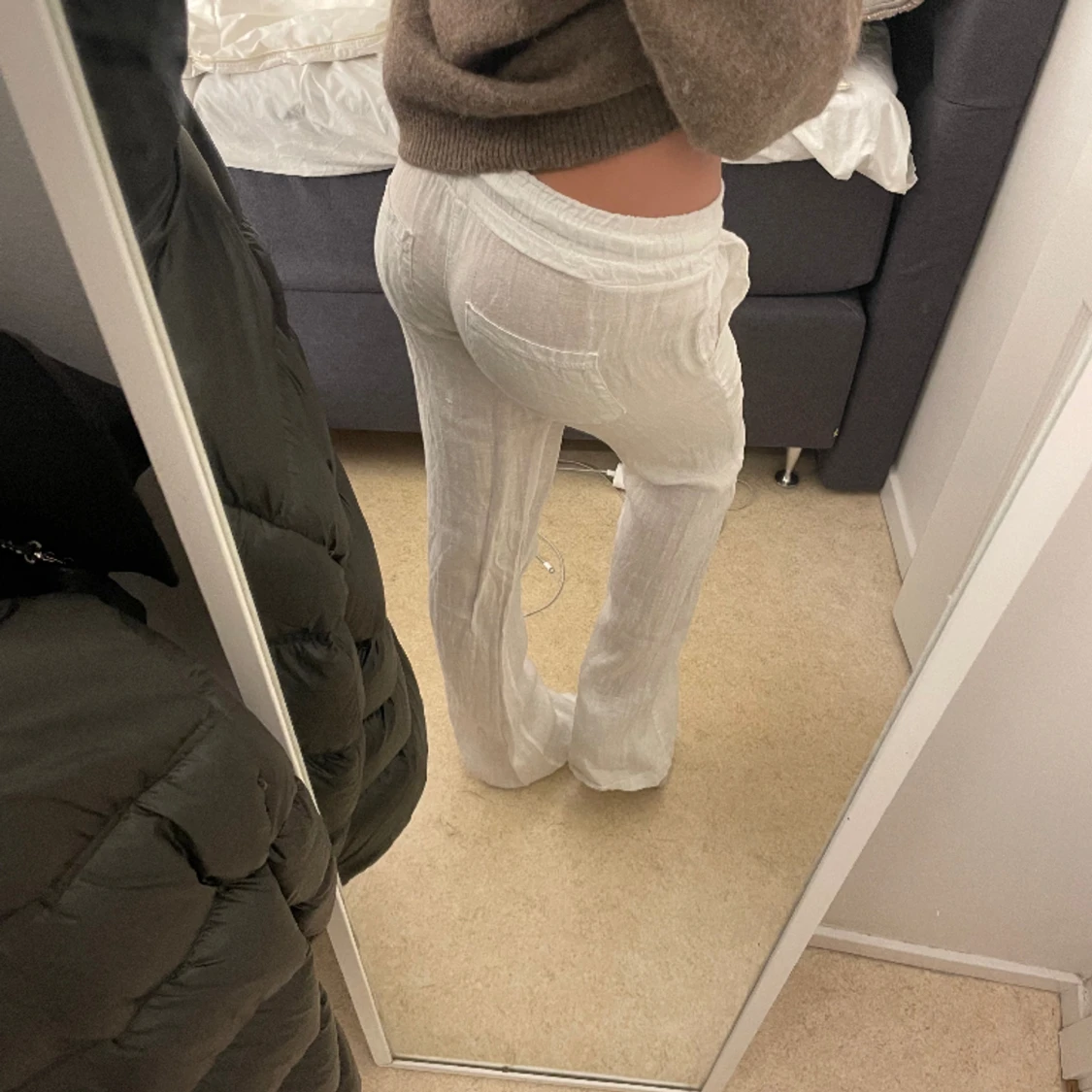 Low waist Linne byxor  - 90