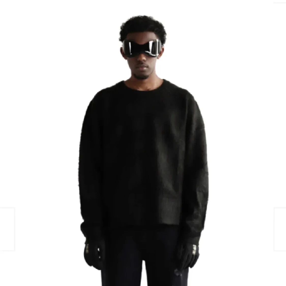 MIDNIGHT BLACK MOHAIR SWEATER - 90