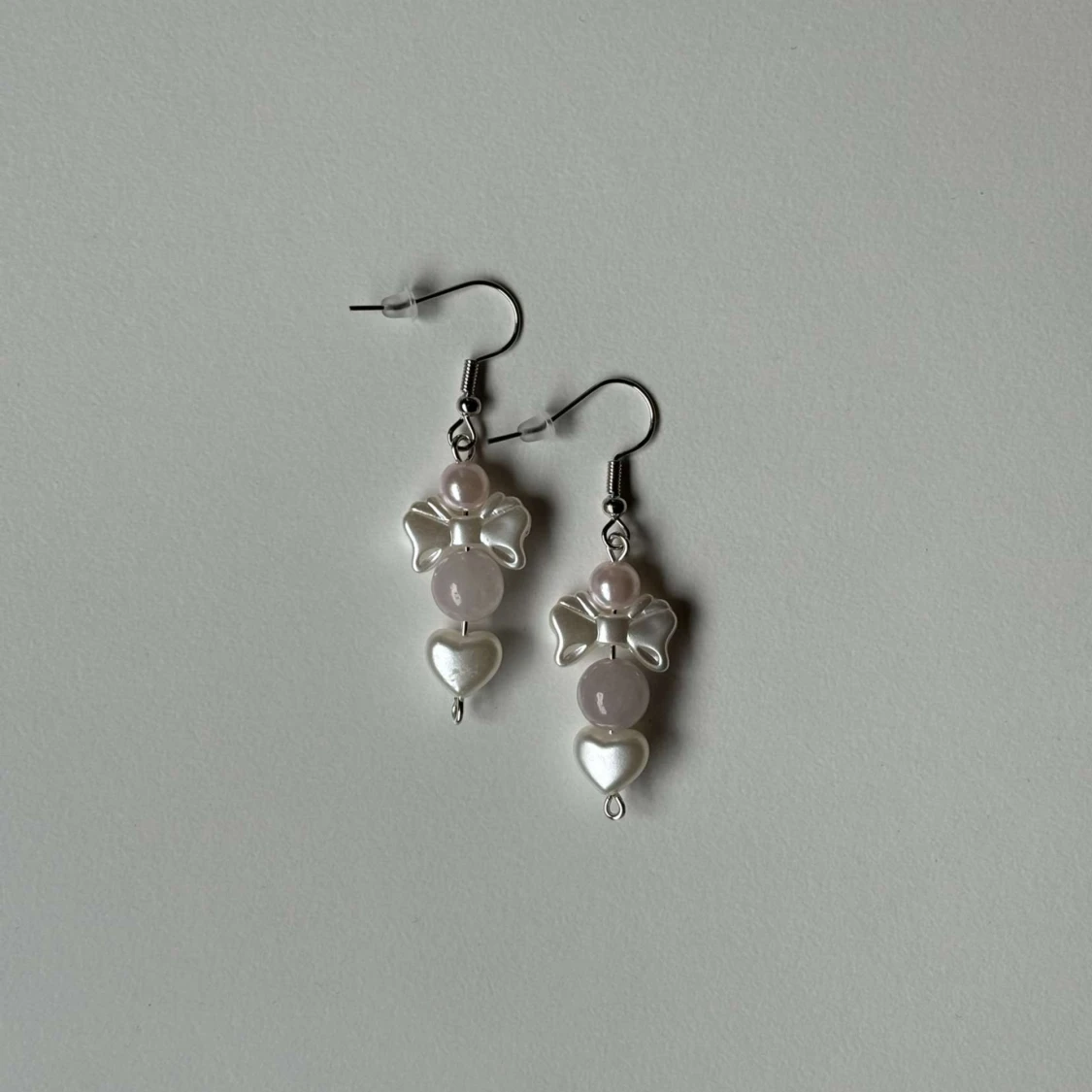 Silver & Rosa Rosettörhängen | Handgjorda Örhängen