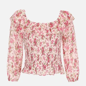 Zara blommig volangblus  - Rosa somrig blommig blus med volang detaljer från zara, i nyskick. 