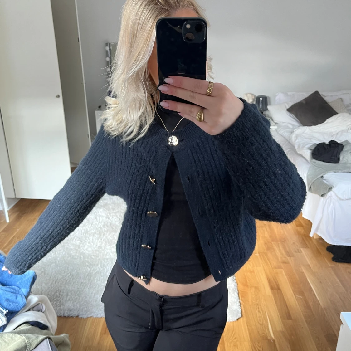 Mörkblå kofta  - 90