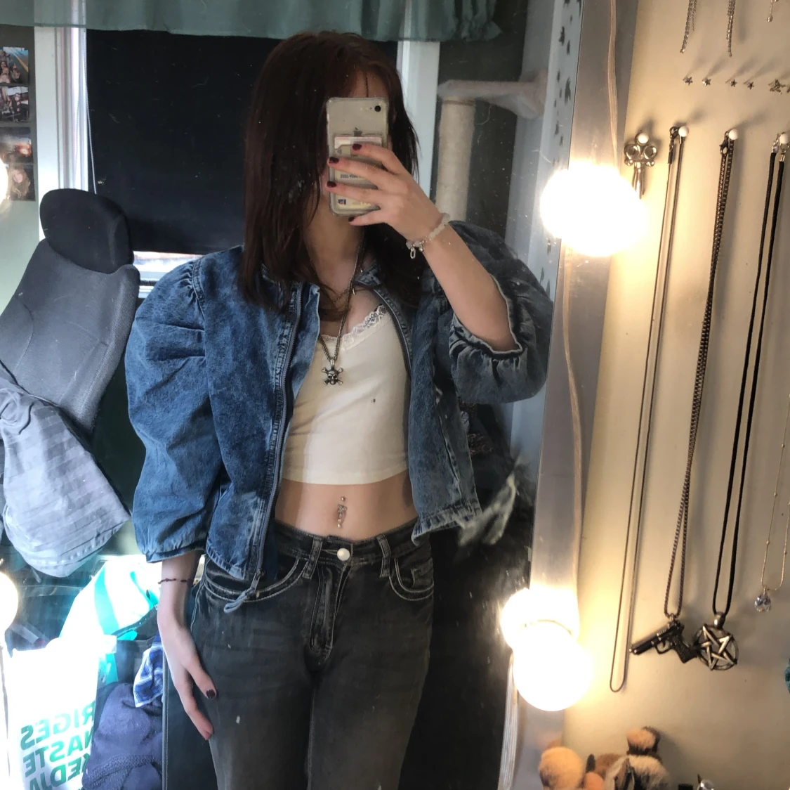 ”Bubblig” jeans jacka - 90