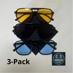 Somriga Solglasögon i 3-pack!  Perfekt till sommaren.  Marknadens absolut lägsta pris till högkvalitativa solglasögon.  Köp sker helst via Plick.