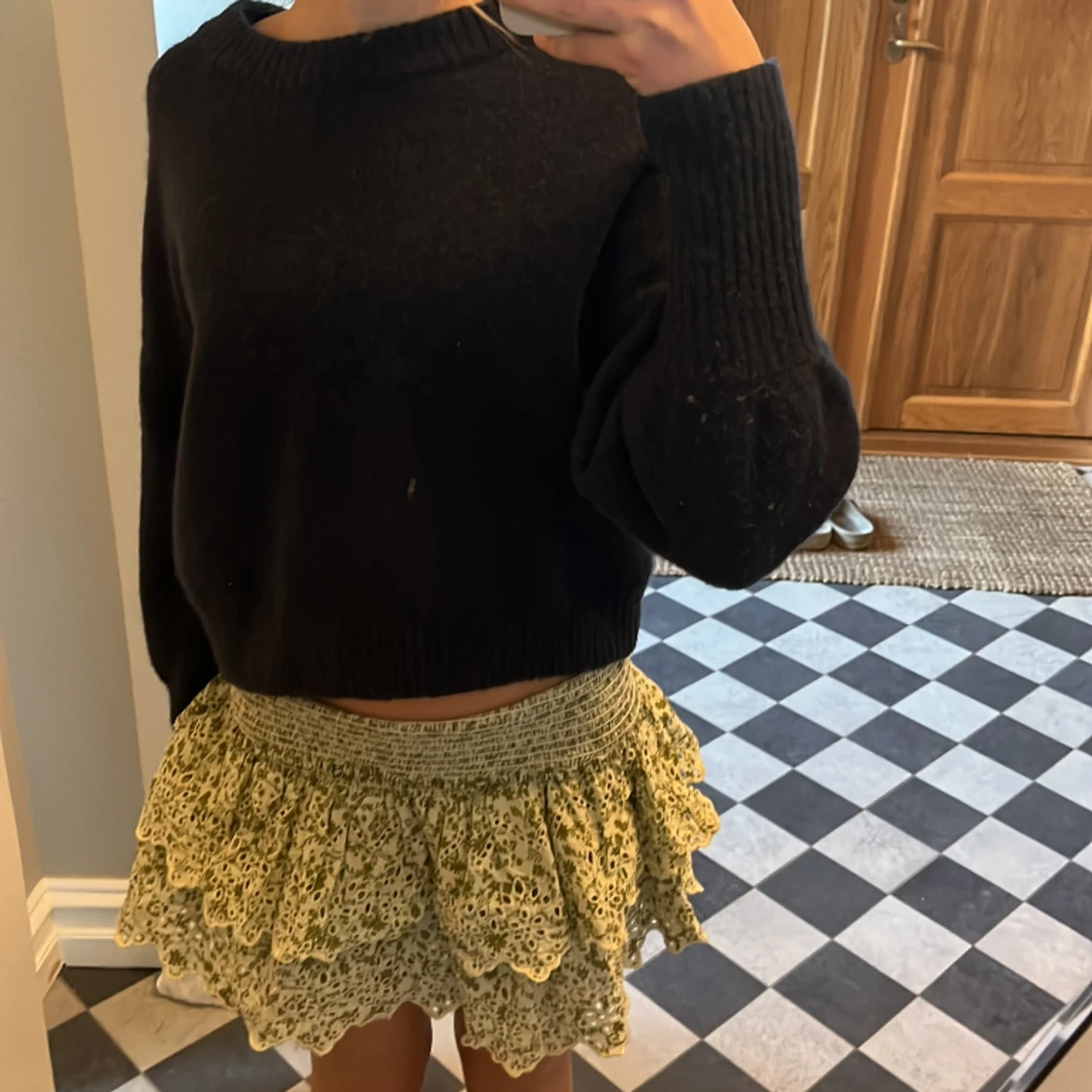 Marinblå stickad tröja  - 90