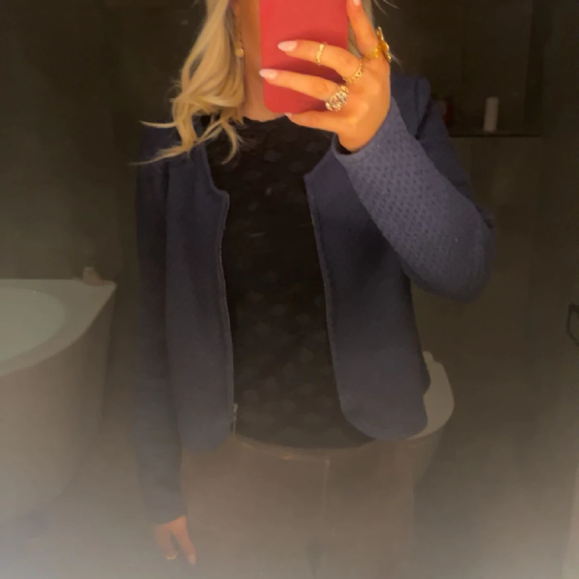 Mörkblå kofta - 90