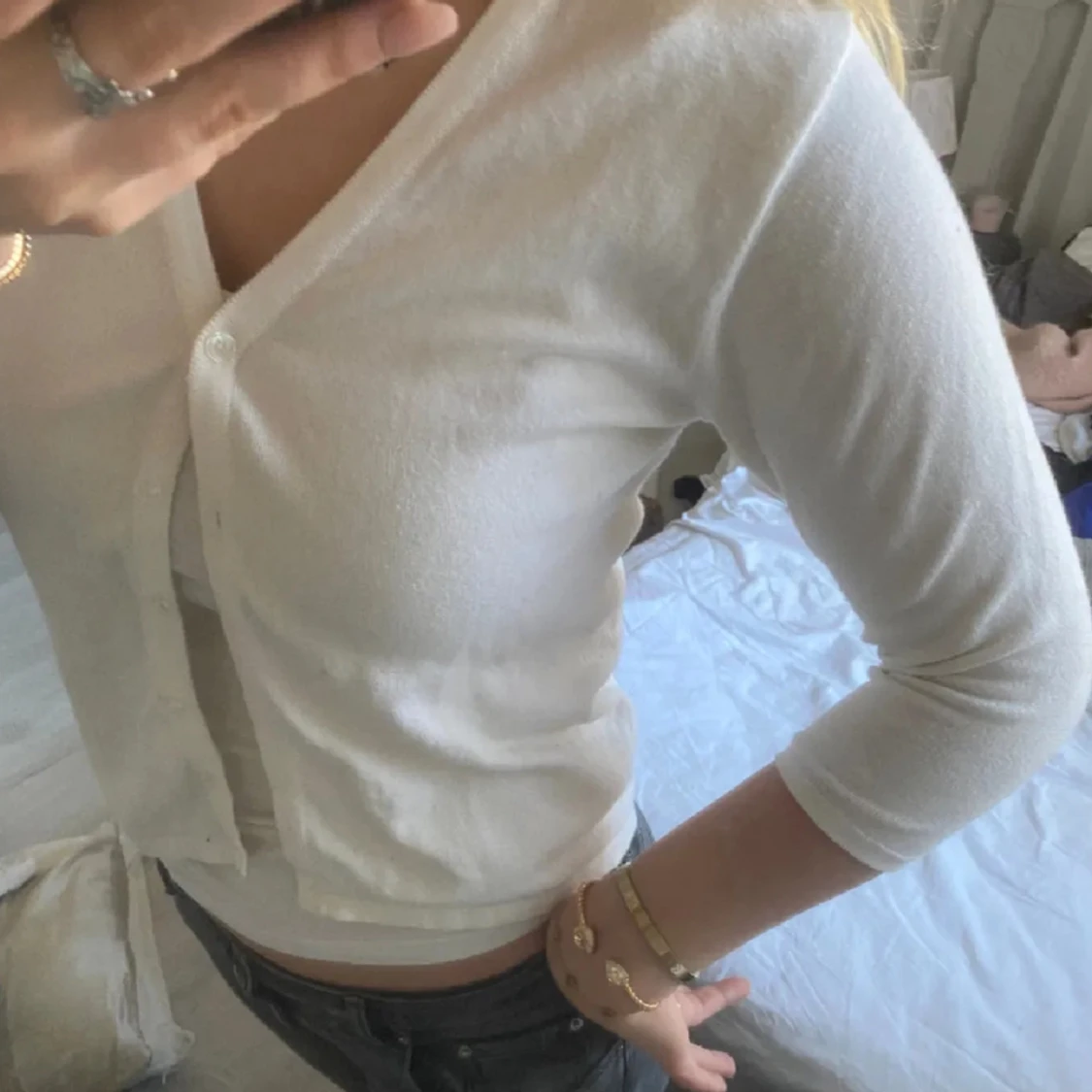 Trekvartsärm kofta - 90