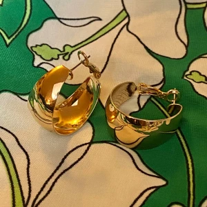 snygga chunky guld örhängen  - snygga tjocka guldörhängen, ⚜️längd: 3cm ⚜️bredd: ~2cm⚜️