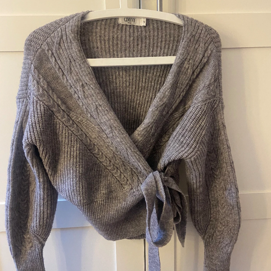 Stickad Grå Tröja  - 90