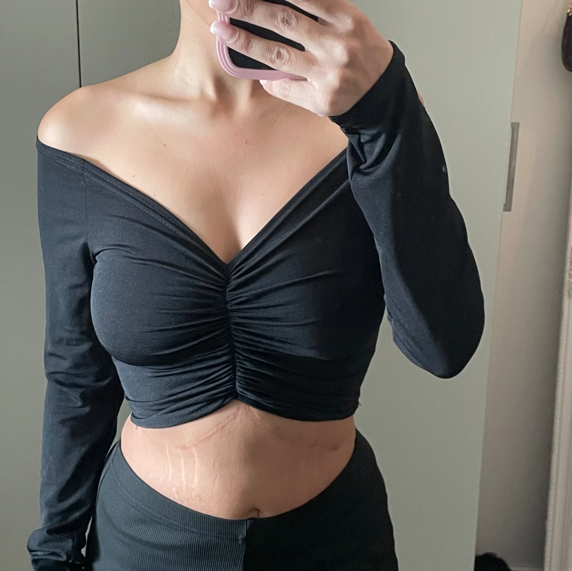 Långärmad croptop