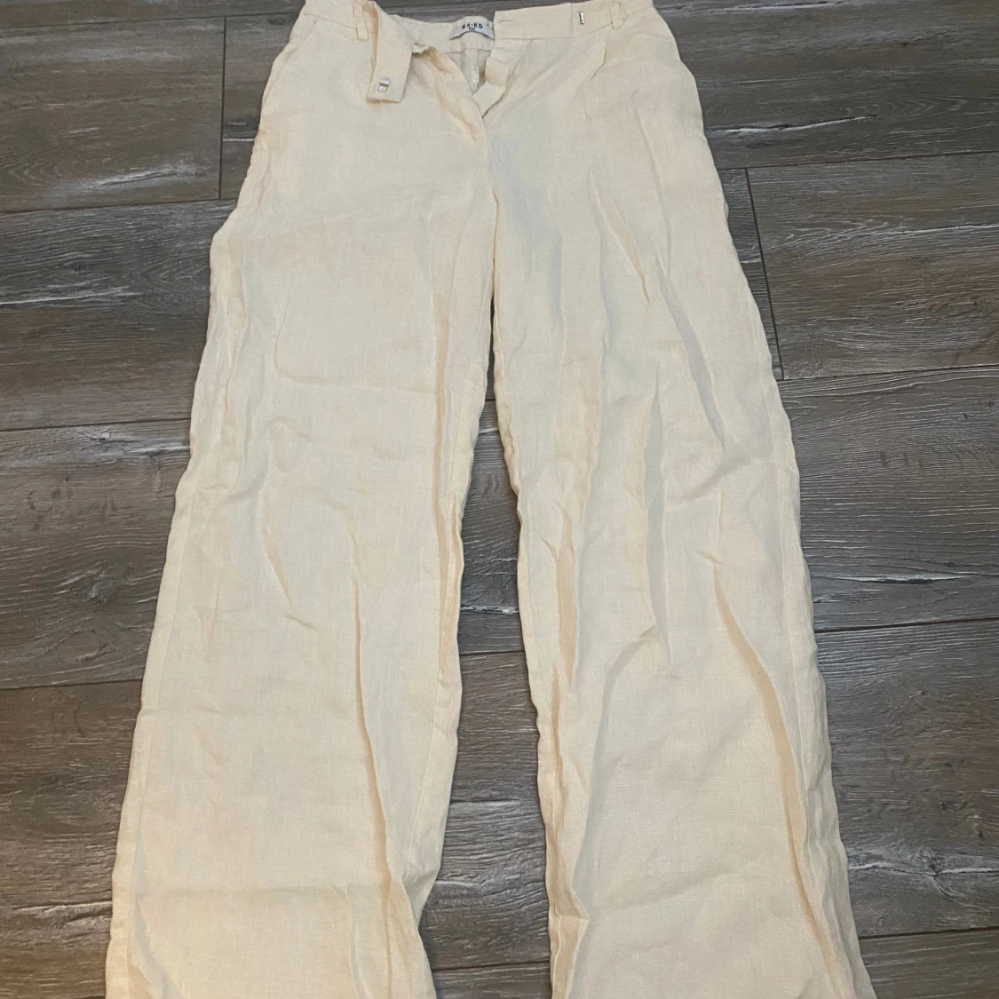 Högmidjade linnebyxor 