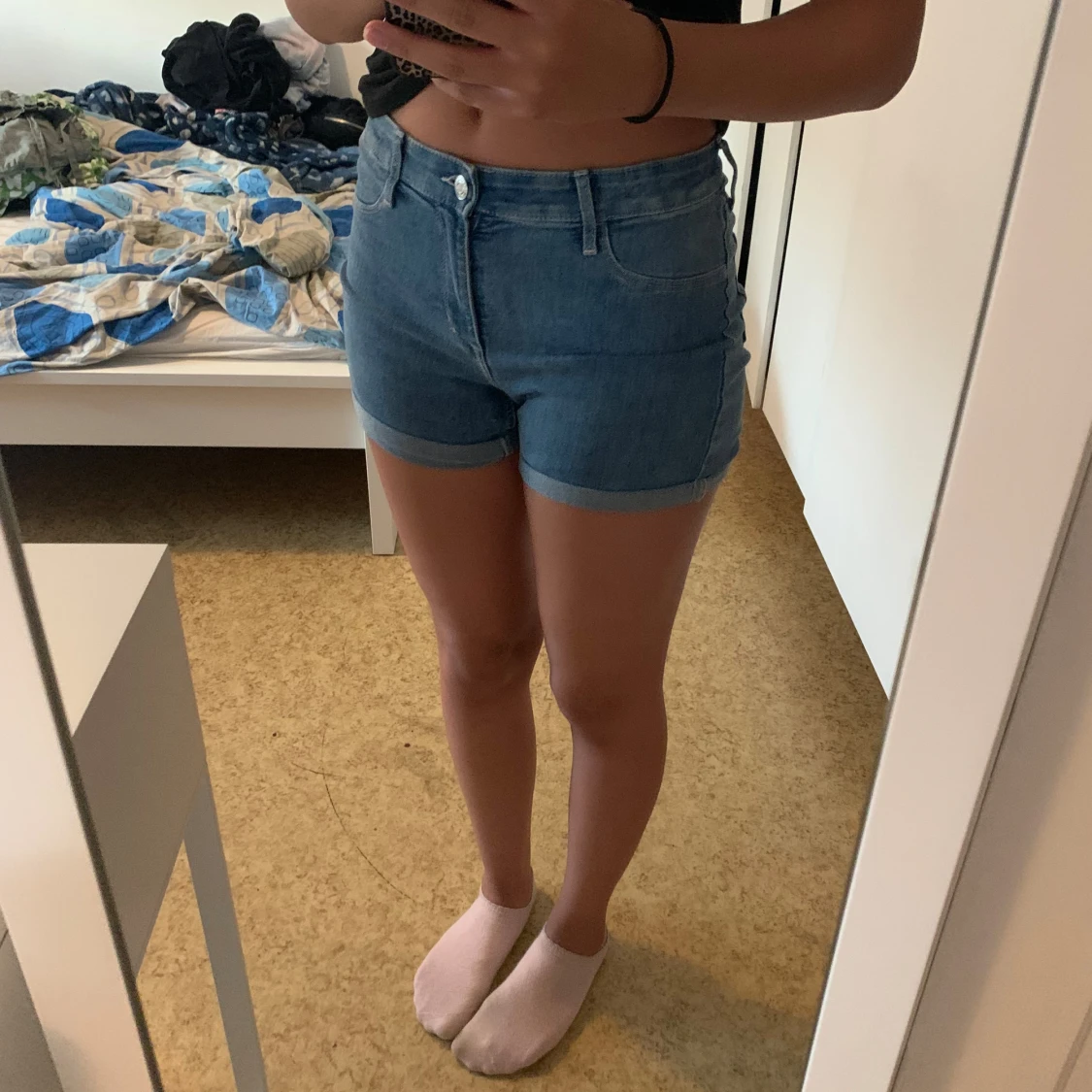 Blåa jeans shorts - 91