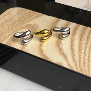 Justerbar ring  - Silver och guld pläterade ringar, justerbar❤️Edblad eller byborn inspirerad ring ❤️