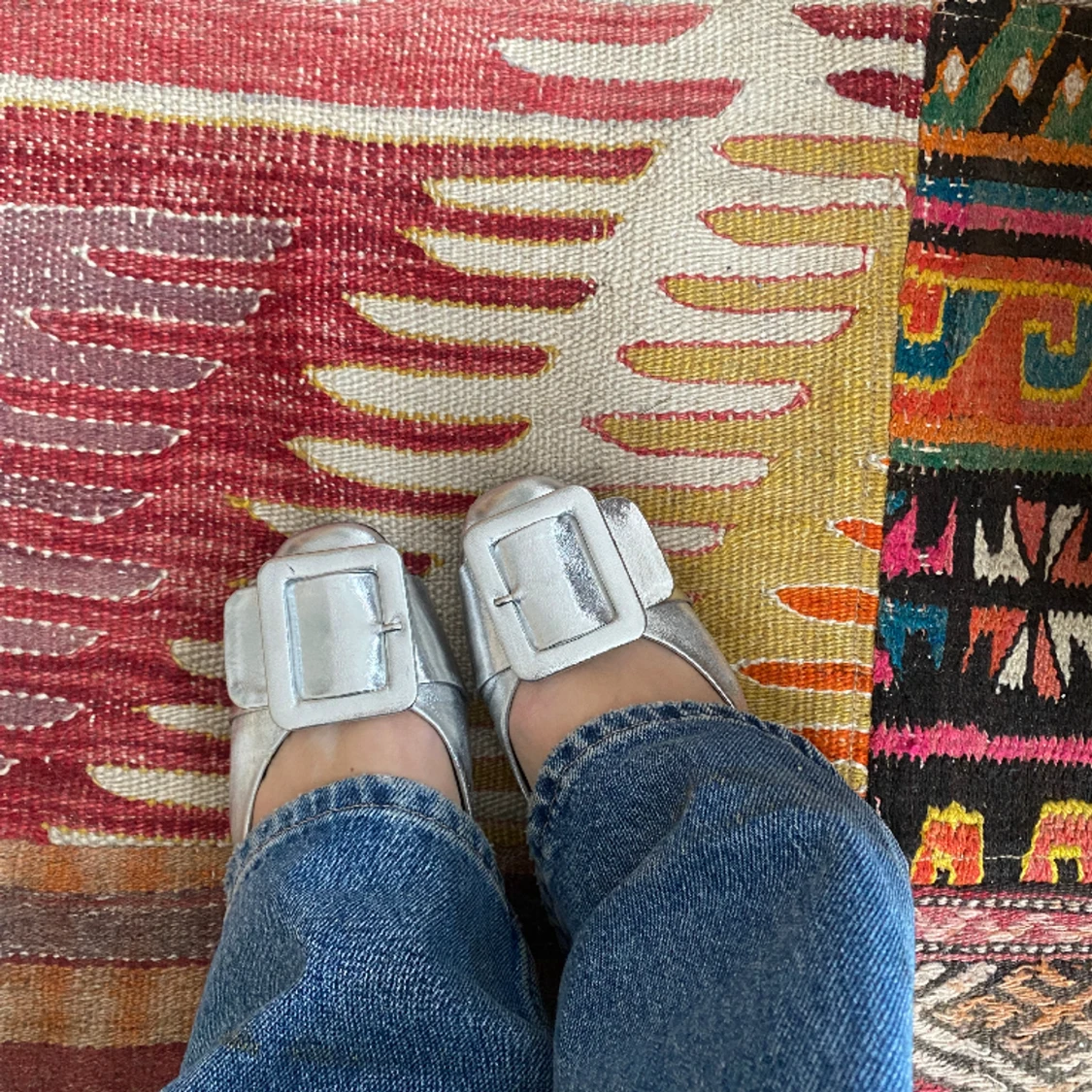 Silvriga ballerinaskor 