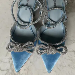 Jeffrey Campbell for REVOLVE Crystal Apresdouze Heel in Color: Baby Blue Satin Silver  Size 9, runs true to size  Gorgeous Satin upper with rubber sole shoe Has some signs of wear, reflected in price