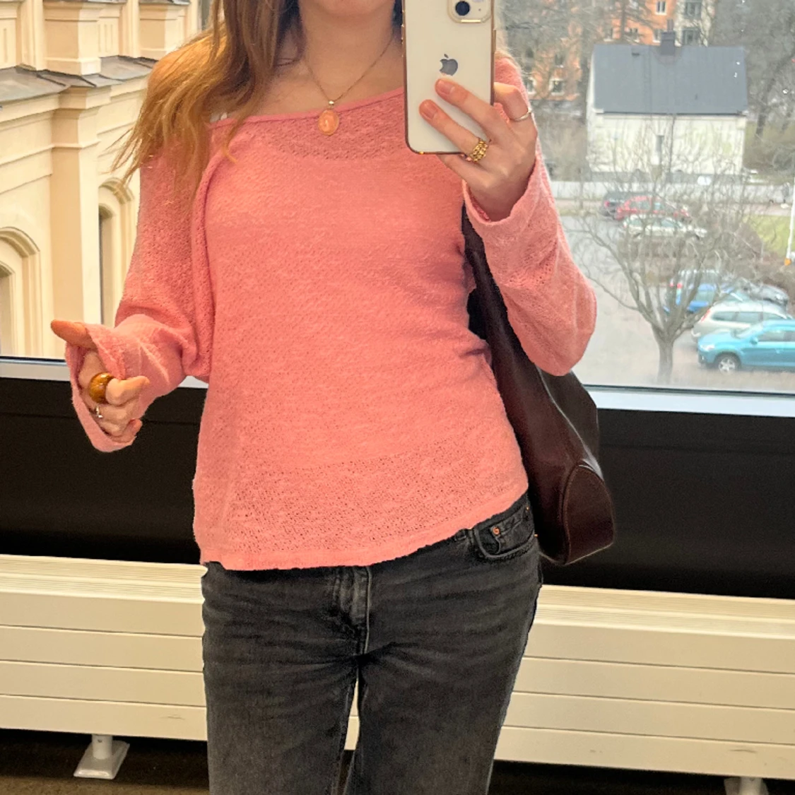 Rosa långärmad tröja  - 90