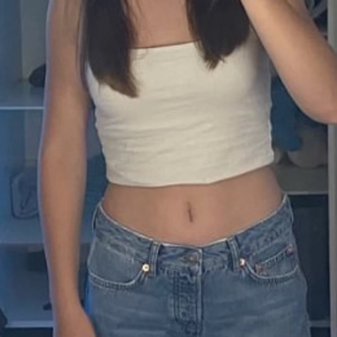 Blåa low waist jeans