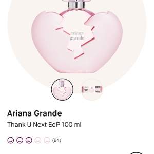 Säljer min 100 ml (största storleken) Ariana Grande thank you next parfym. Den är helt ny och endast ett par sprut har använts. Orginalpris kan gå upp emot 800kr