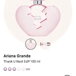 Säljer min 100 ml (största storleken) Ariana Grande thank you next parfym. Den är helt ny och endast ett par sprut har använts. Orginalpris kan gå upp emot 800kr