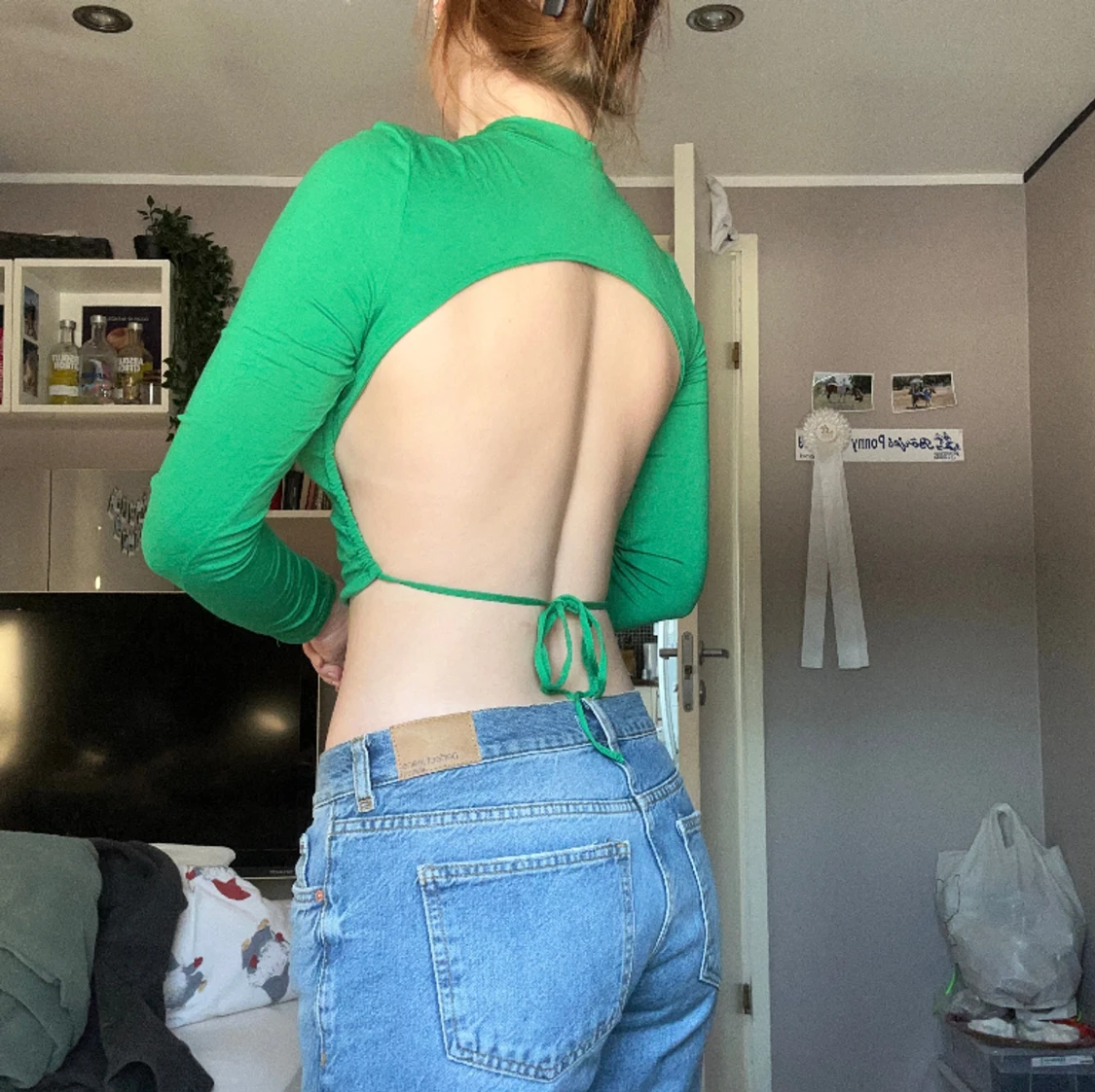 Grön rygglös topp - 90