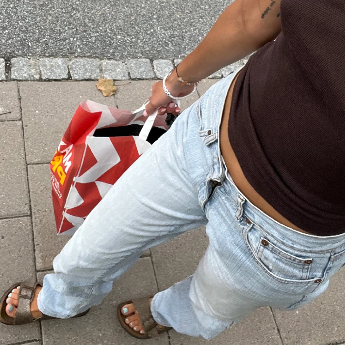 Lågmidjade vida jeans - 90