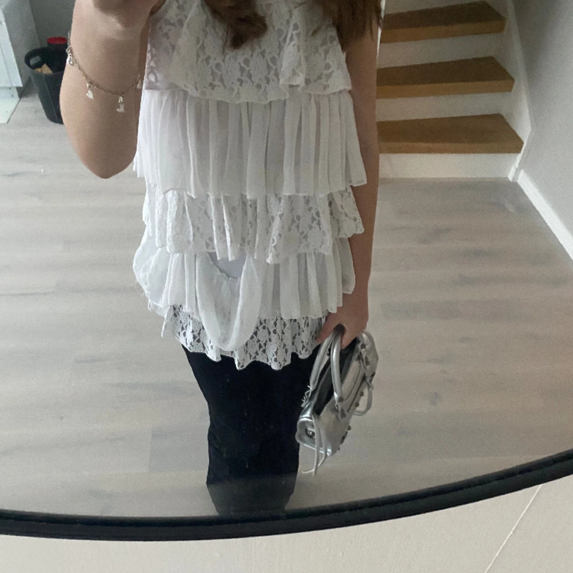 Vit volangtopp  - 90