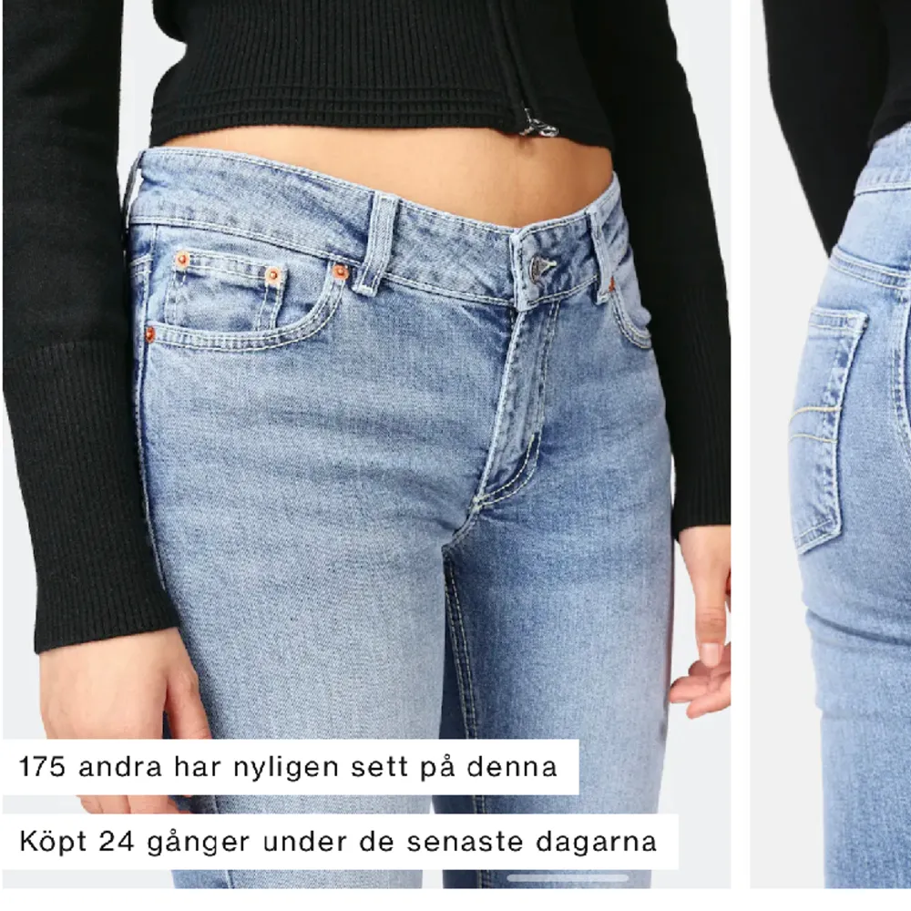 Klippta så de passar 1,60 i längden🩵 Använda fåtal gånger🩵. Jeans & Byxor.