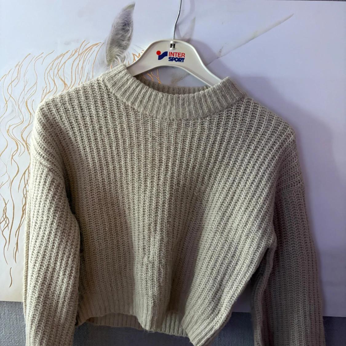 Beige stickad tröja från VILA