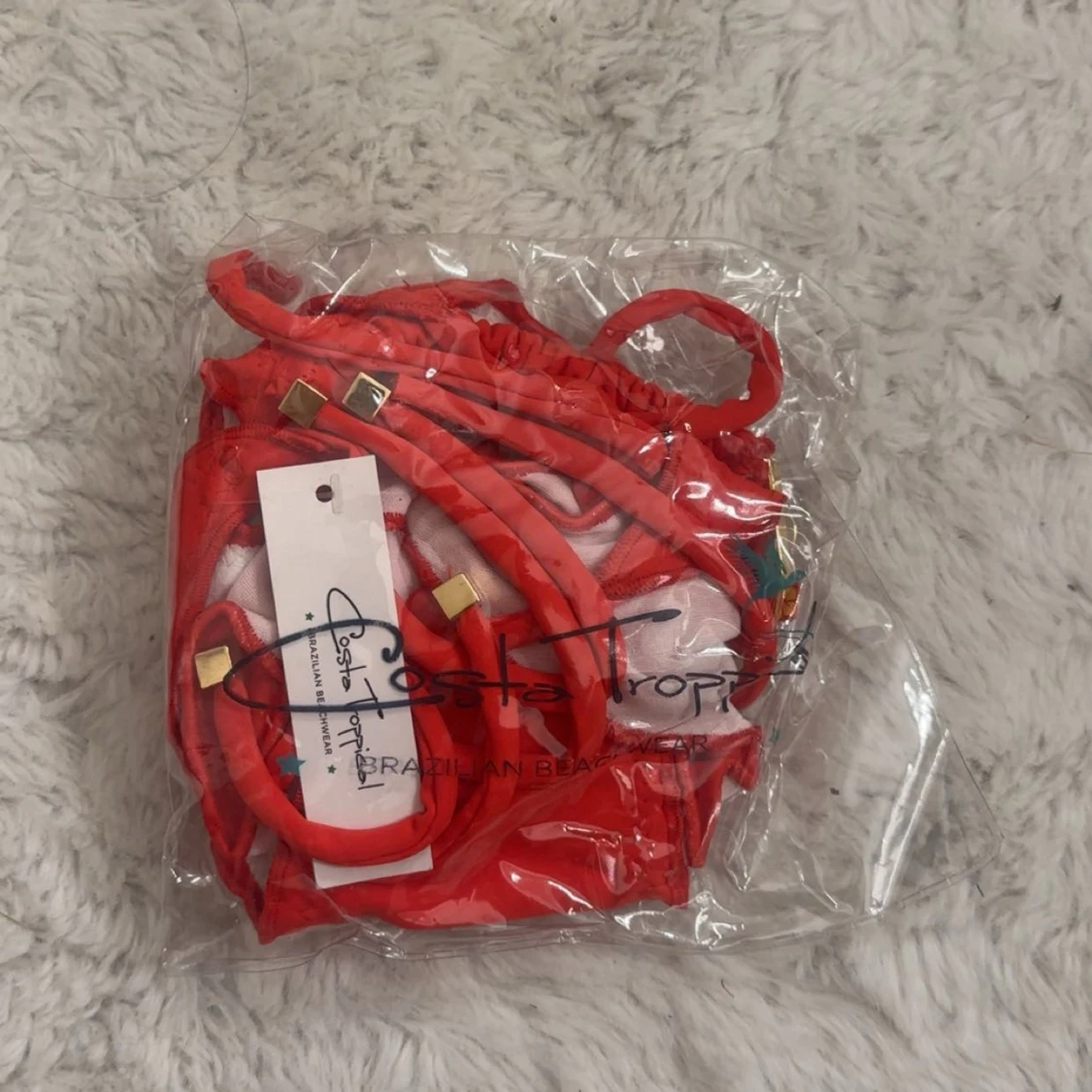 Röd triangelbikini - 2