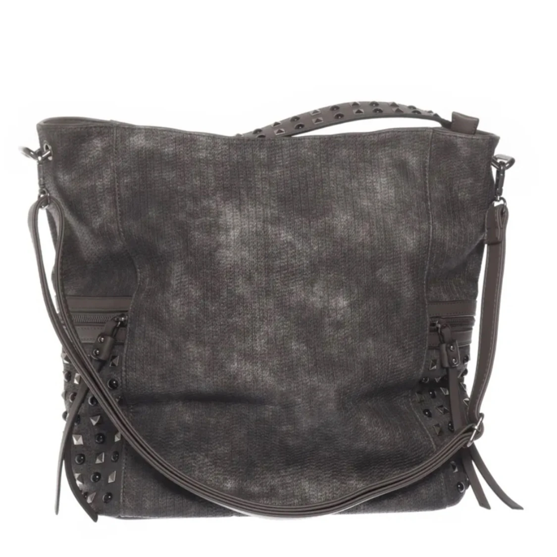 Mörk grå axelväska med nitar