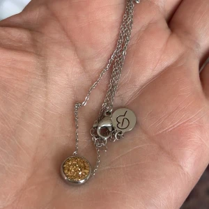 Edblad Glittrigt halsband  - Snyggt halsband från Edblad med tunn silverfärgad kedja och ett runt hänge fyllt med glittrande guldtonade detaljer. Perfekt för dig som gillar stilrena smycken med lite extra bling. Liten bricka med Edblads logga vid låset.