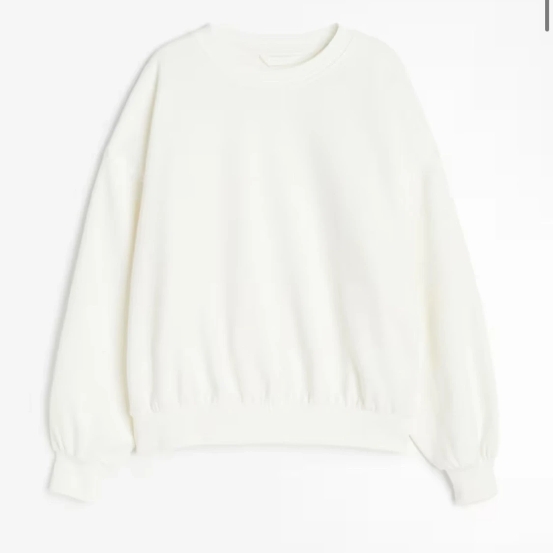 Vit sweatshirt med rund hals