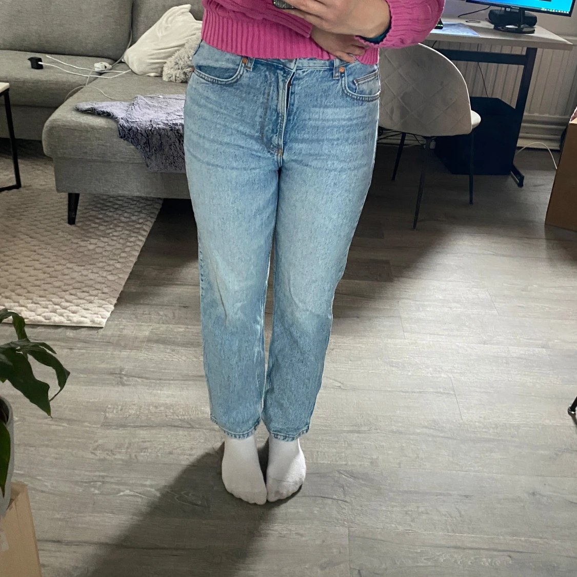 Ljusblå raka jeans - 1