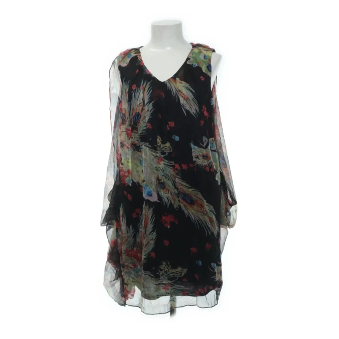 Svart långklänning med fjädermönster från Traffic People