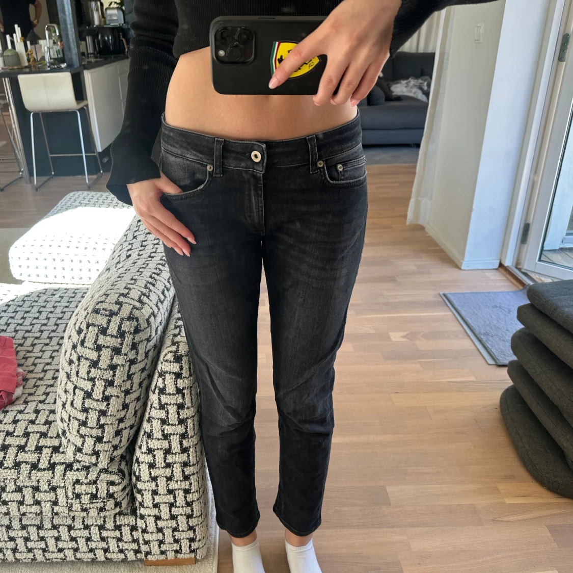 Mörkgrå dondup jeans