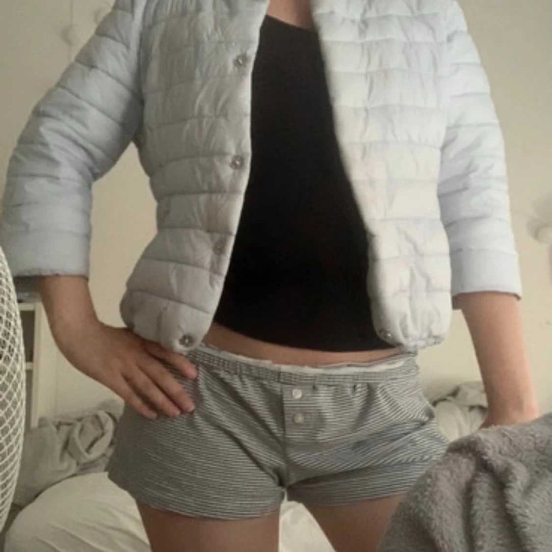 Ljusblå trekvartsärmad jacka - 1