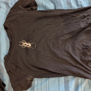 Svart t-shirt med insektstryck - Svart t-shirt från The Black Label Collection med ett coolt beige tryck av en skalbagge på bröstet. Klassisk passform och rund halsringning. Perfekt för dig som gillar unika detaljer och streetstyle.