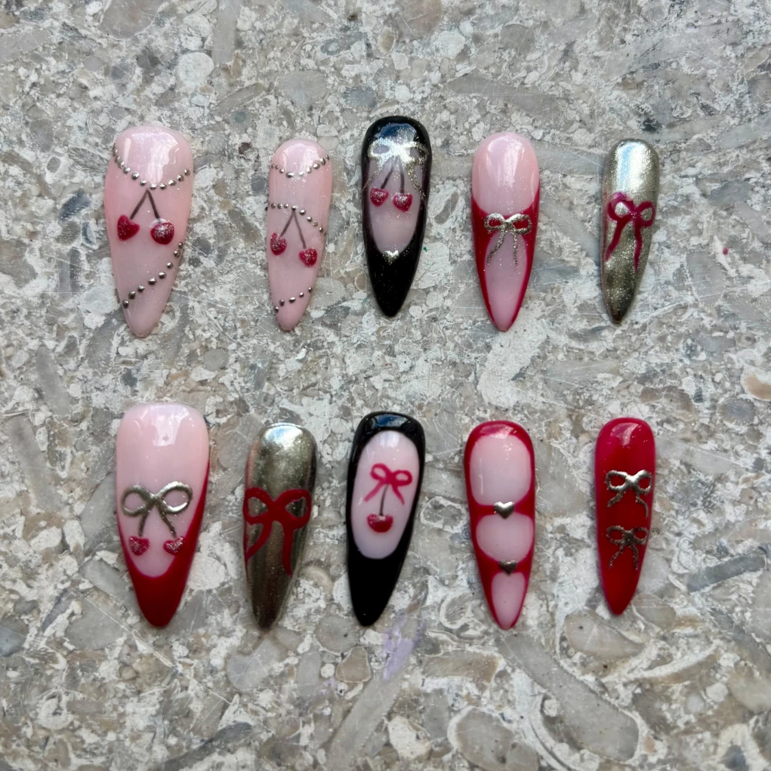 Handgjorda Coquette Press on-naglar || S