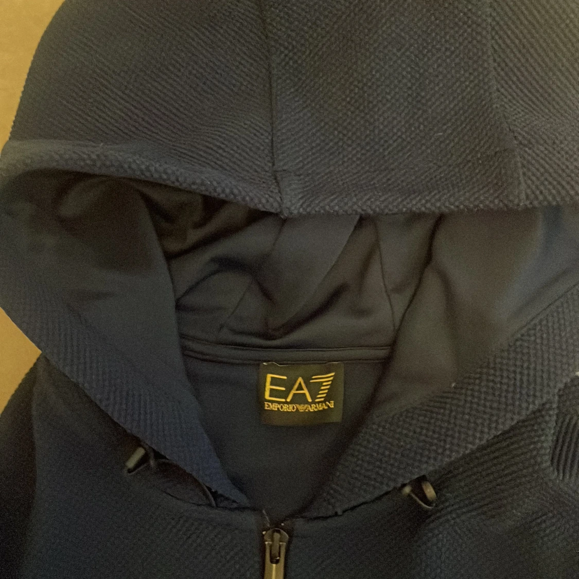 Blå EA7 hoodiejacka med dragkedja - 2